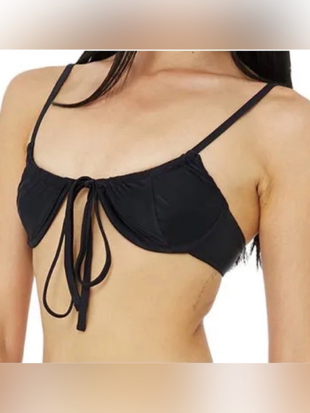 Alo x Frankie’s Bikinis Brand New black bikini top size Medium